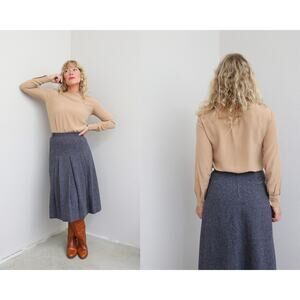 1970's VIntage John Meyer Wool Tweed Skirt Women's XXS XS 2XS 00 0 1 Mid Length